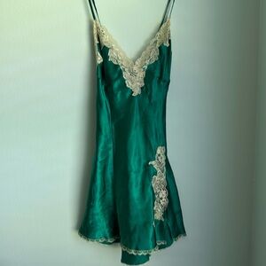 Fredericks of Hollywood green slip dress